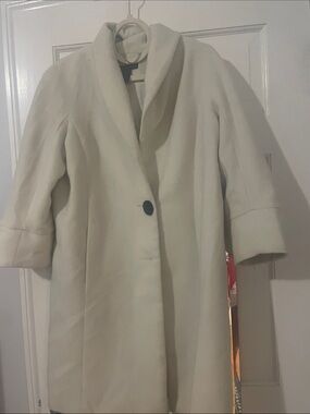 Grace Elements Cream Shawl-Collar Single-Button  Coat